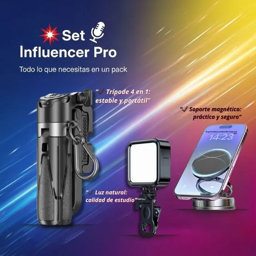 đ„đ€ Set Influencer Pro: Mini TrĂpode + Luz Natural âš + Soporte MagnĂ©tico đ§Č