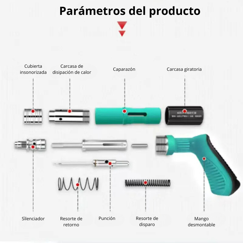 PISTOLA DE CLAVOS - CALIDAD ORIGINAL con 110 CLAVOS DE REGALO