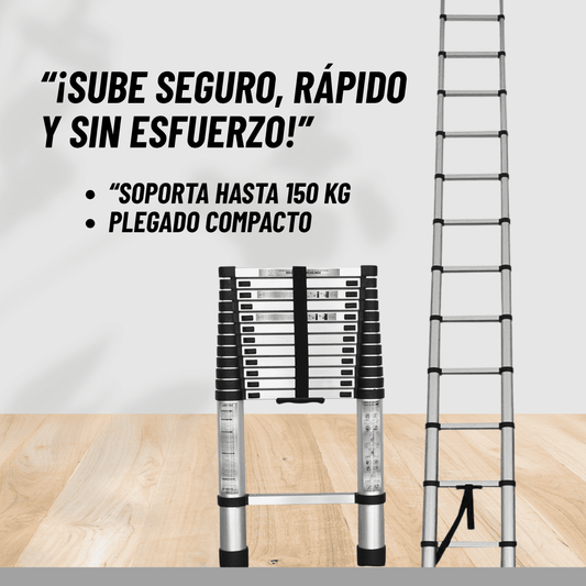 ESCALERA TELESCOPICA Y COMPACTA - MULTIFUNCIONAL (3.2M)