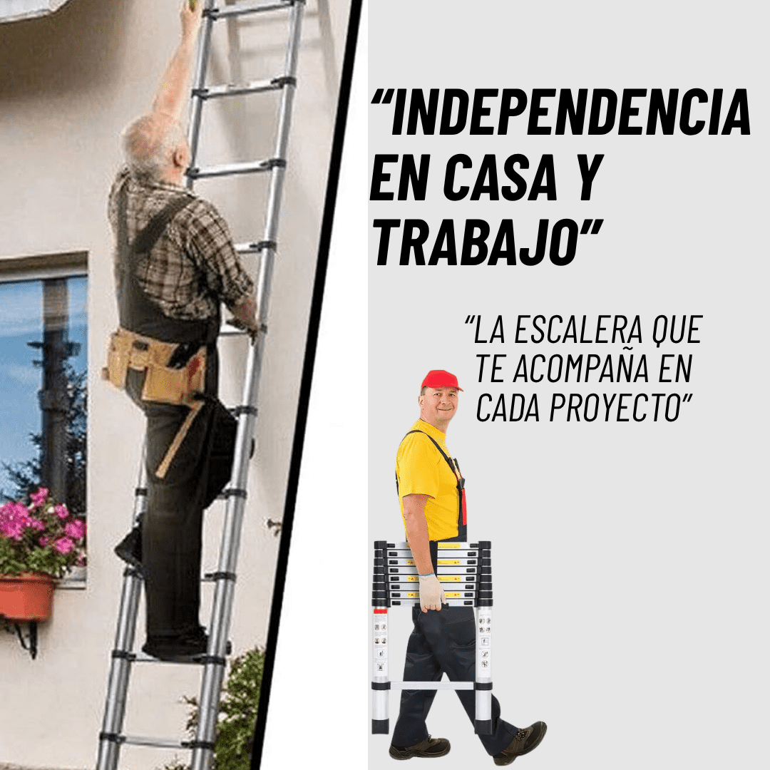 ESCALERA TELESCOPICA Y COMPACTA - MULTIFUNCIONAL (3.2M)