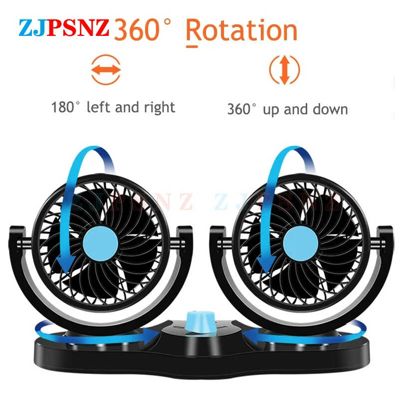 VENTILADOR DOBLE 360° PARA COCHE