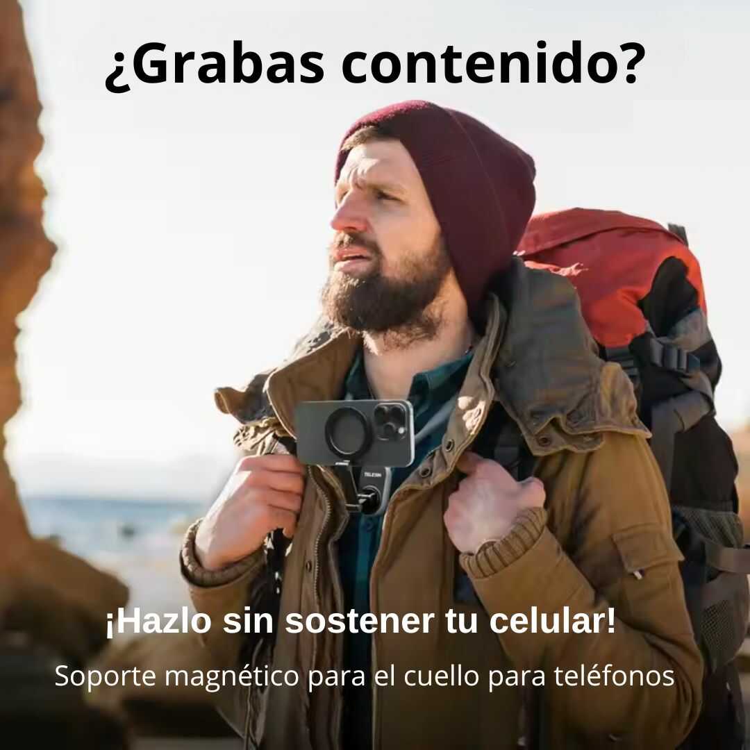Soporte Magnético para Vlogs ¡Graba Sin Usar las Manos!