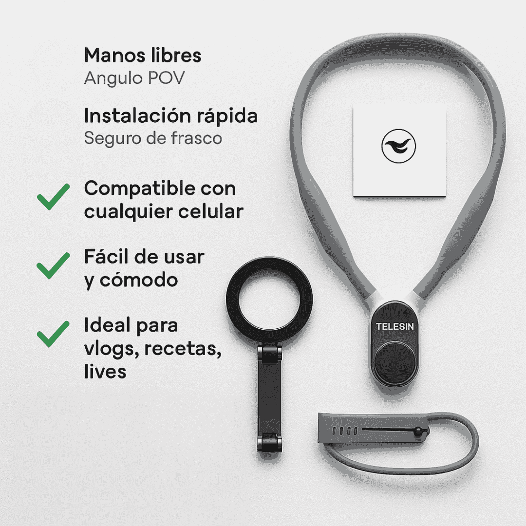 Soporte Magnético para Vlogs ¡Graba Sin Usar las Manos!