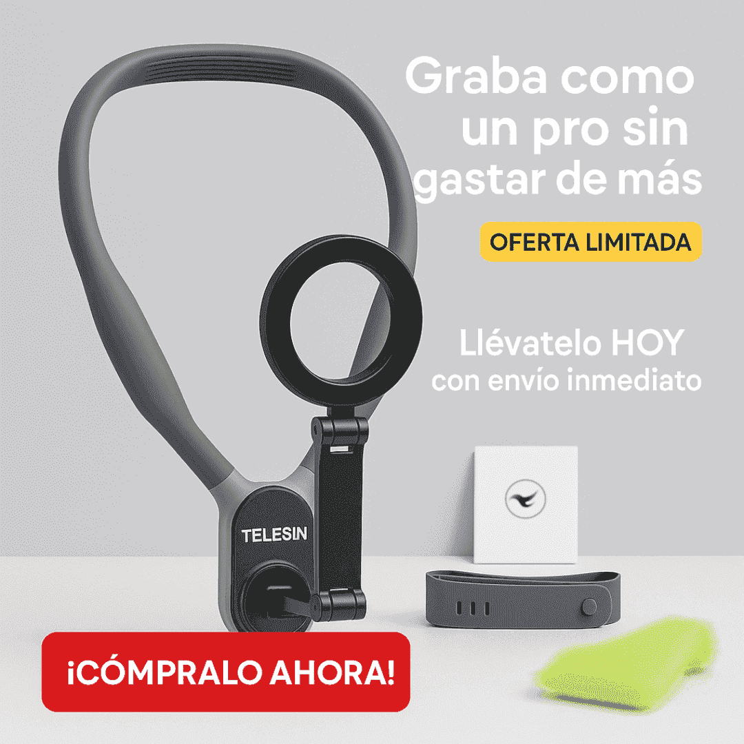 Soporte Magnético para Vlogs ¡Graba Sin Usar las Manos!