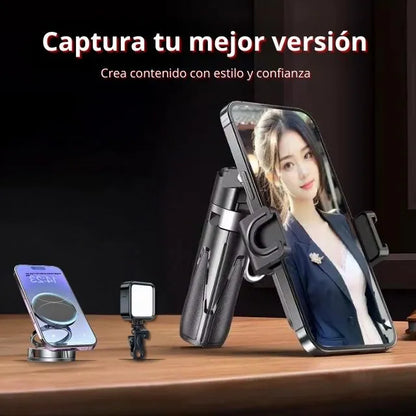 💥🎤 Set Influencer Pro: Mini Trípode + Luz Natural ✨ + Soporte Magnético 🧲