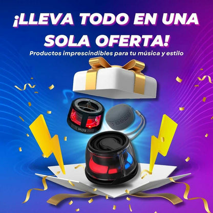 “🎶Pack Boom x3 | Potencia  + Estilo + Portabilidad”