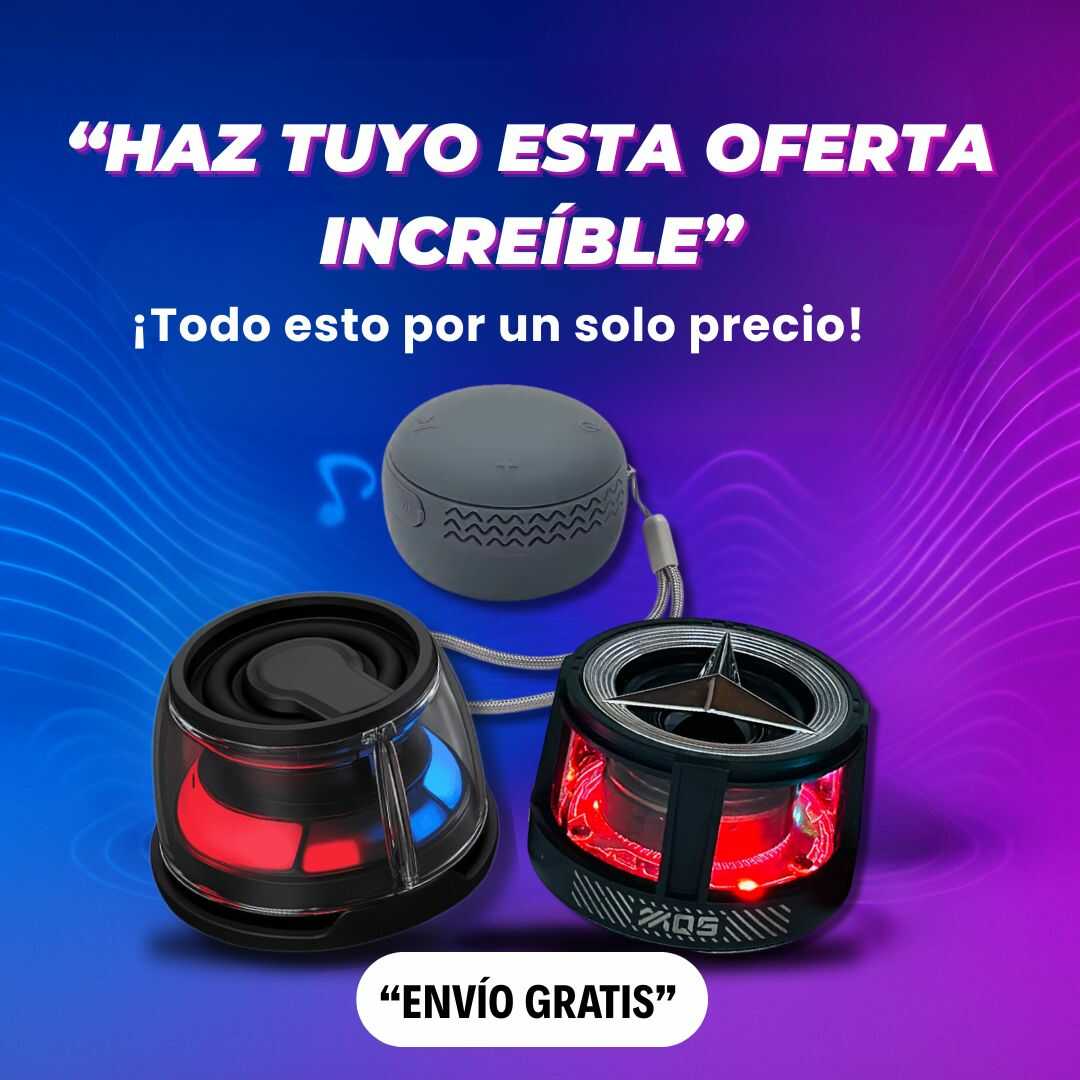 “🎶Pack Boom x3 | Potencia  + Estilo + Portabilidad”