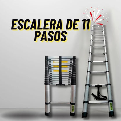 “Combo Pro Altura: Escalera Telescópica + Guantes + Corrector de postura”