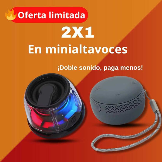 🎶 ¡2x1 en Mini Altavoces! 🔊