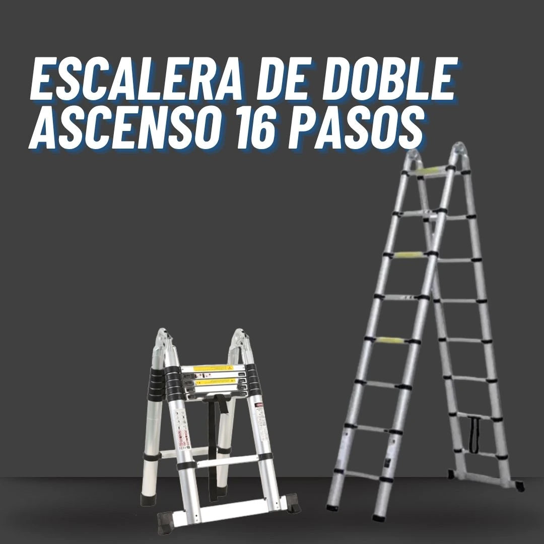 “Combo Pro Altura: Escalera Telescópica + Guantes + Corrector de postura”