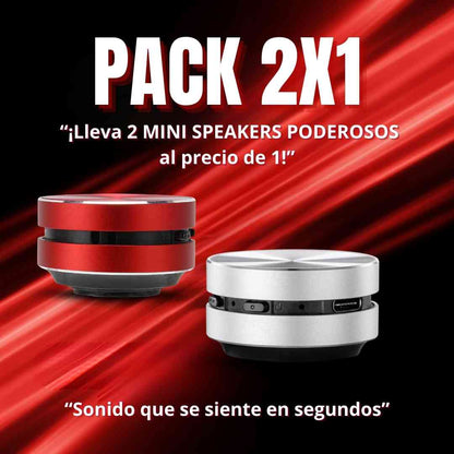 ¡Lleva 2 MINI SPEAKERS PODEROSOS al precio de 1! 🔥