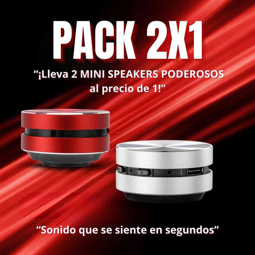 ¡Lleva 2 MINI SPEAKERS PODEROSOS al precio de 1! 🔥