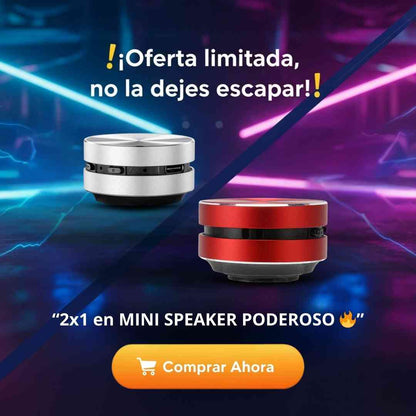 ¡Lleva 2 MINI SPEAKERS PODEROSOS al precio de 1! 🔥