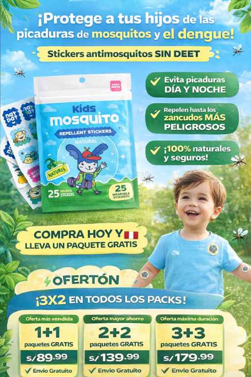 Stickers contra mosquitos, dengue, zancudos SIN DEET (Pack x 24)