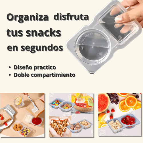 🎉 Llévate 20: Contenedores Divididos para Snacks 🎉
