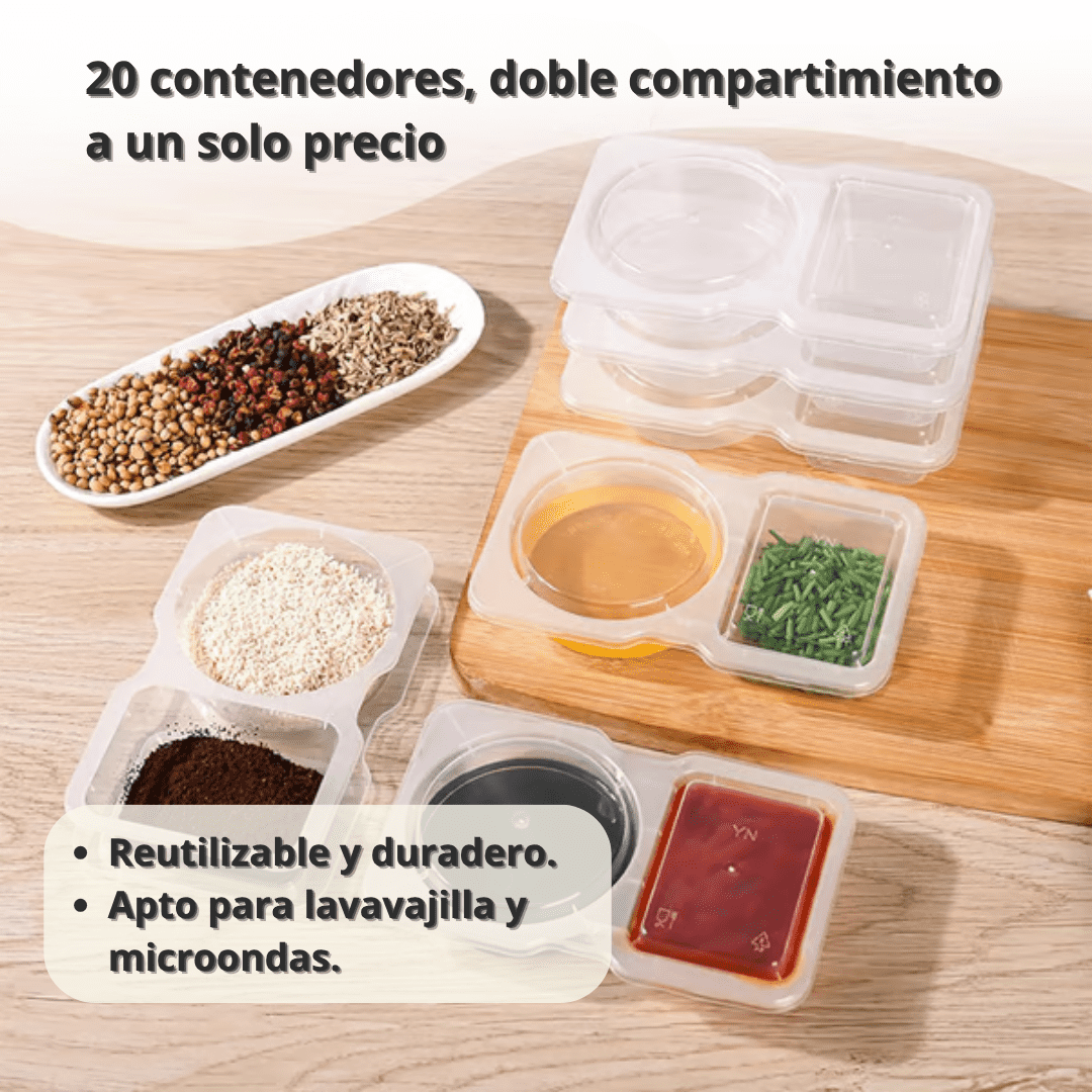 🎉 Llévate 20: Contenedores Divididos para Snacks 🎉