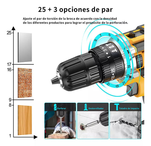 TALADRO MULTIPLE + 30 ACCESORIOS